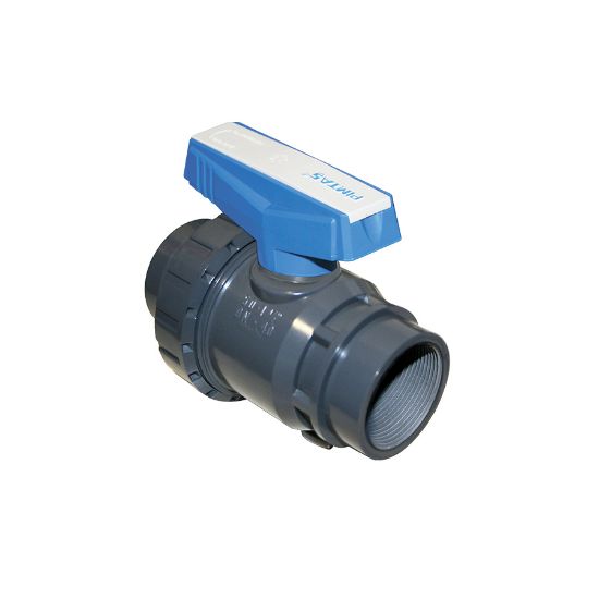 Picture of U-PVC SOLVENT CEMENT SINGLE UNION BALL VALVE BOTH SIDES FEMALE THREADED