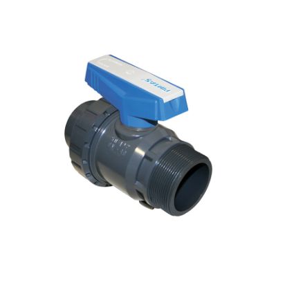 Picture of U-PVC ONE SIDE FEMALE THREADED OTHER SIDE MALE THREADED SINGLE UNION BALL VALVE