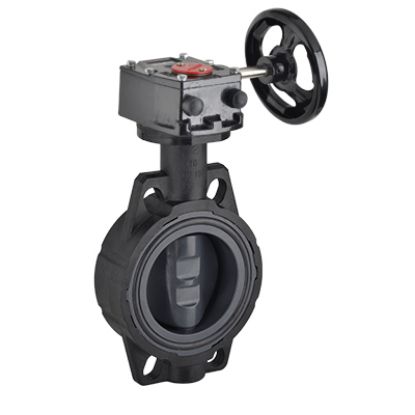 Picture of U-PVC REDUCTION GEAR BUTTERFLY VALVE WITH HANDWHEEL WITHOUT FLANGE FOR WATER