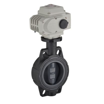 Picture of U-PVC BUTTERFLY VALVE ELECTRIC ACTUATOR 24 V DC/24 V AC WITHOUT FLANGE FOR ACID