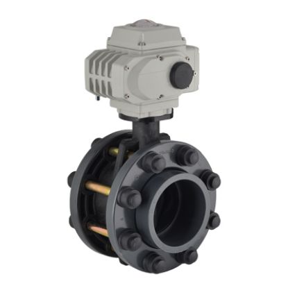 Picture of U-PVC BUTTERFLY VALVE ELECTRIC ACTUATOR 24 V DC/24 V AC WITH FLANGE ADAPTOR FOR WATER