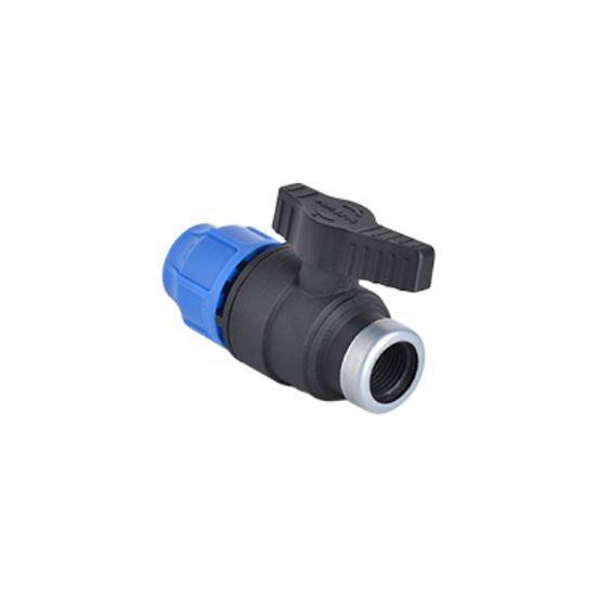 Picture of PP ONE SIDE FEMALE THREADED ONE SIDE COMPRESSION OUTLET SINGLE UNION BALL VALVE