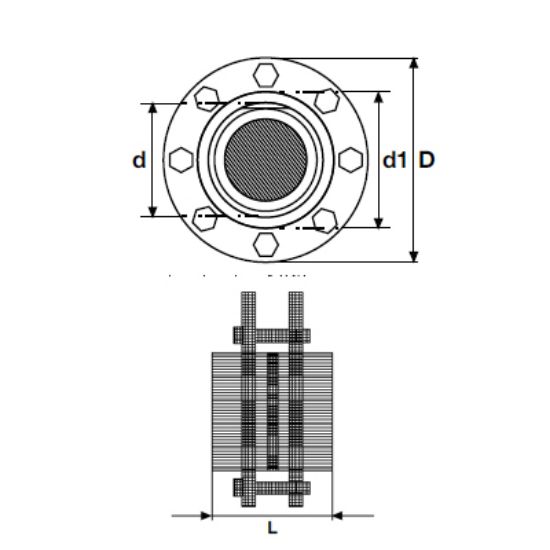 Picture of U-PVC WAFER CHECKVALVE WITH FLANGE FOR ACID (304 S.S. SCREW,NUT,WASHER)