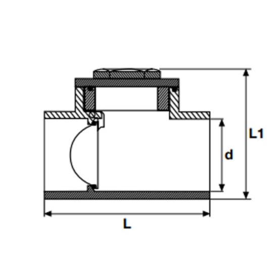 Picture of U-PVC T CHECKVALVE FOR WATER