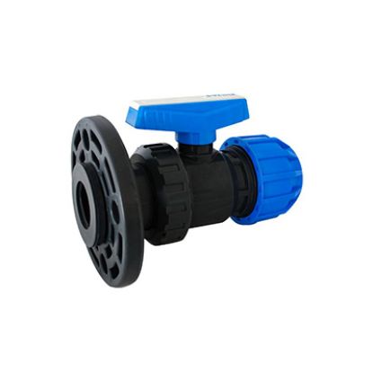 Picture of U-PVC SOLVENT CEMENT SINGLE UNION BALL VALVE ONE SIDE FLANGED