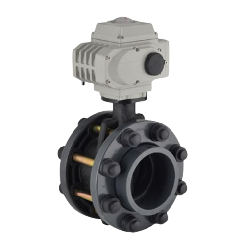 Н-ПВХ поворотные клапаны с фланцем 304/316 S.S. винт, гайка, шайба электрический привод 24 В DC/24 В AC для asid