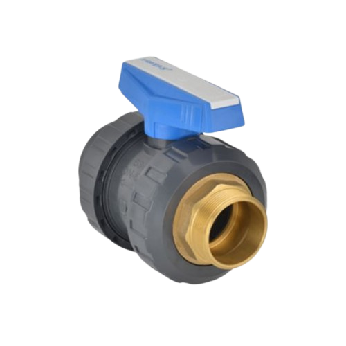 U-PVC One Side Brass Male Threaded Solvent Cement True Union Ball Valve For Water