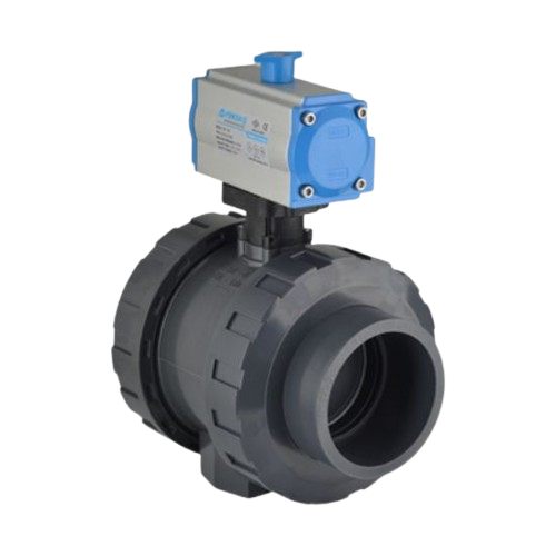 U-PVC Pneumatic Actuator True Union Ball Valve Double Effect