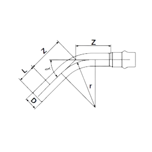 U-PVC Long Bend With O-Ring Socket 60º (PN10)