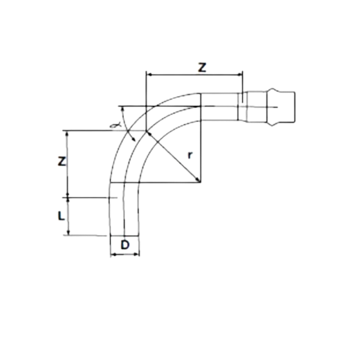 U-PVC Long Bend With O-Ring Socket 90º (PN16)