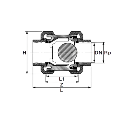 U-PVC Both Sides Female Threaded Ball Checkvalve