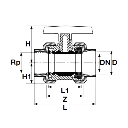 U-PVC One Side Female Threaded True Union Ball Valve For Water