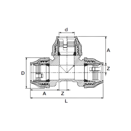 TEE Por Compresión – Serie Azul