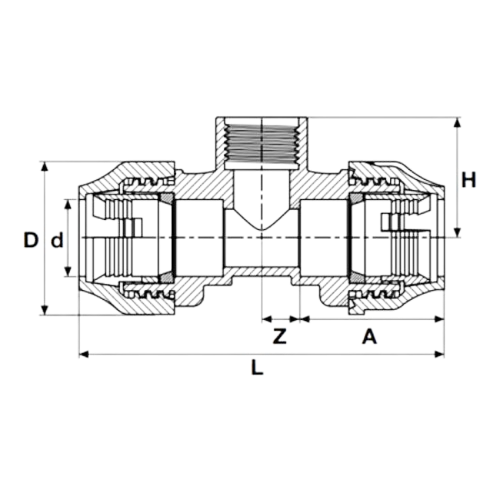 Acoplamiento Hembra TEE – Serie Azul
