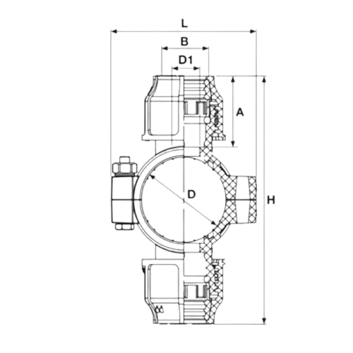 Acoplamiento lateral doble Toma de salida Colgante