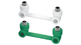 Raccord double pour batterie mâle en PP-R - Dalle