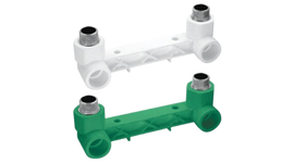 Raccord double pour batterie mâle en PP-R