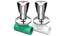 Triangle de valve chromé PP-R - Tête en plastique